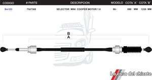 Chicote Selector de Velocidades Mini Cooper 1.6L Modelo.2006-