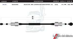 Chicote Selector de Velocidades Mini Cooper Salt Man Pepper 1.6L Modelo.02-06