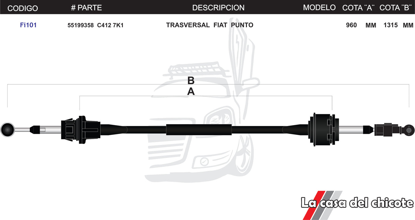 Chicote Selector De Velocidades Fiat Punto