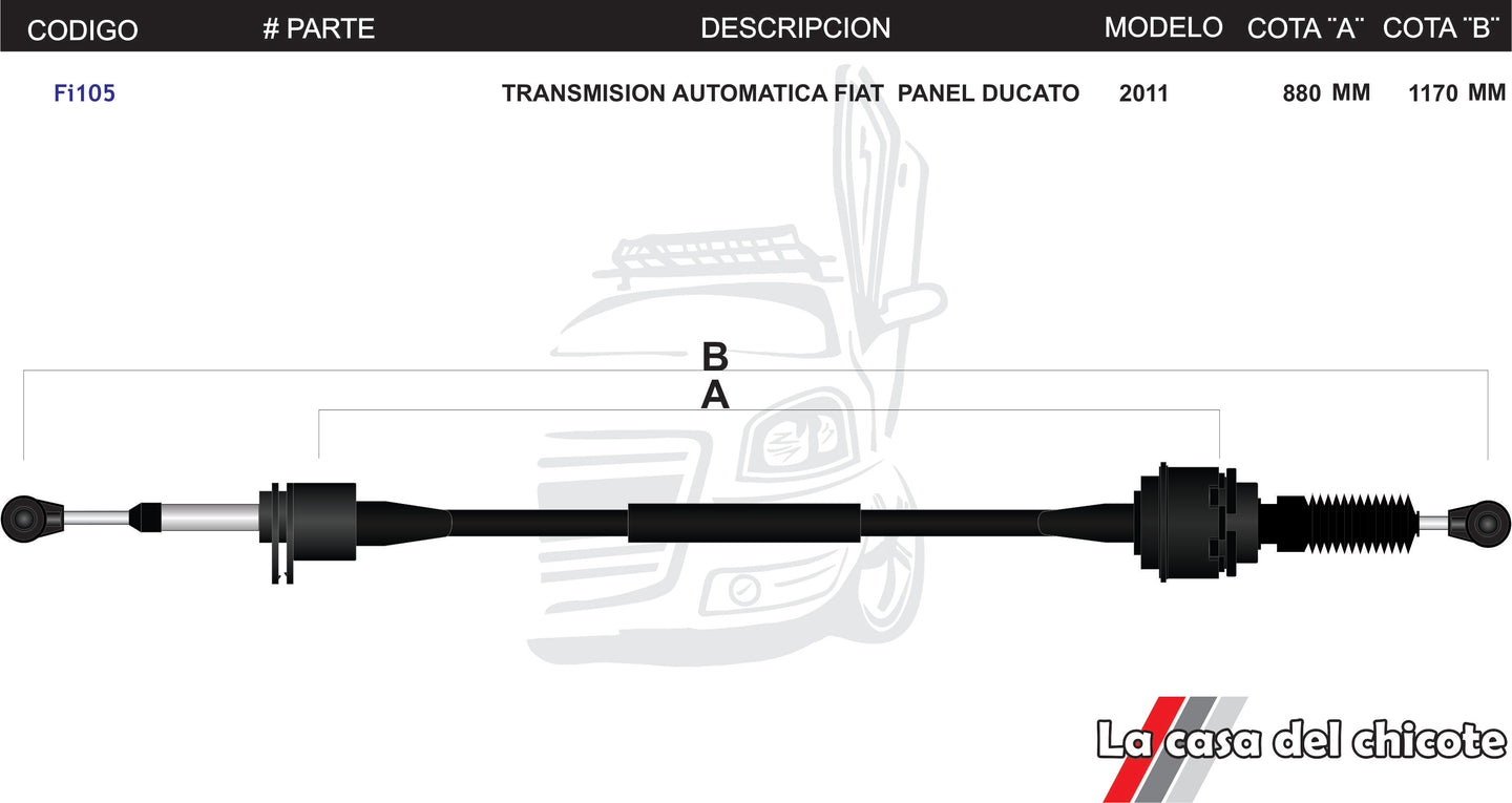 Chicote Selector de Velocidades T/A Fiat Panel Ducato Modelo.2011-