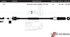 Chicote Selector De Velocidades Sedan Hyundai Attitude Modelo.07-