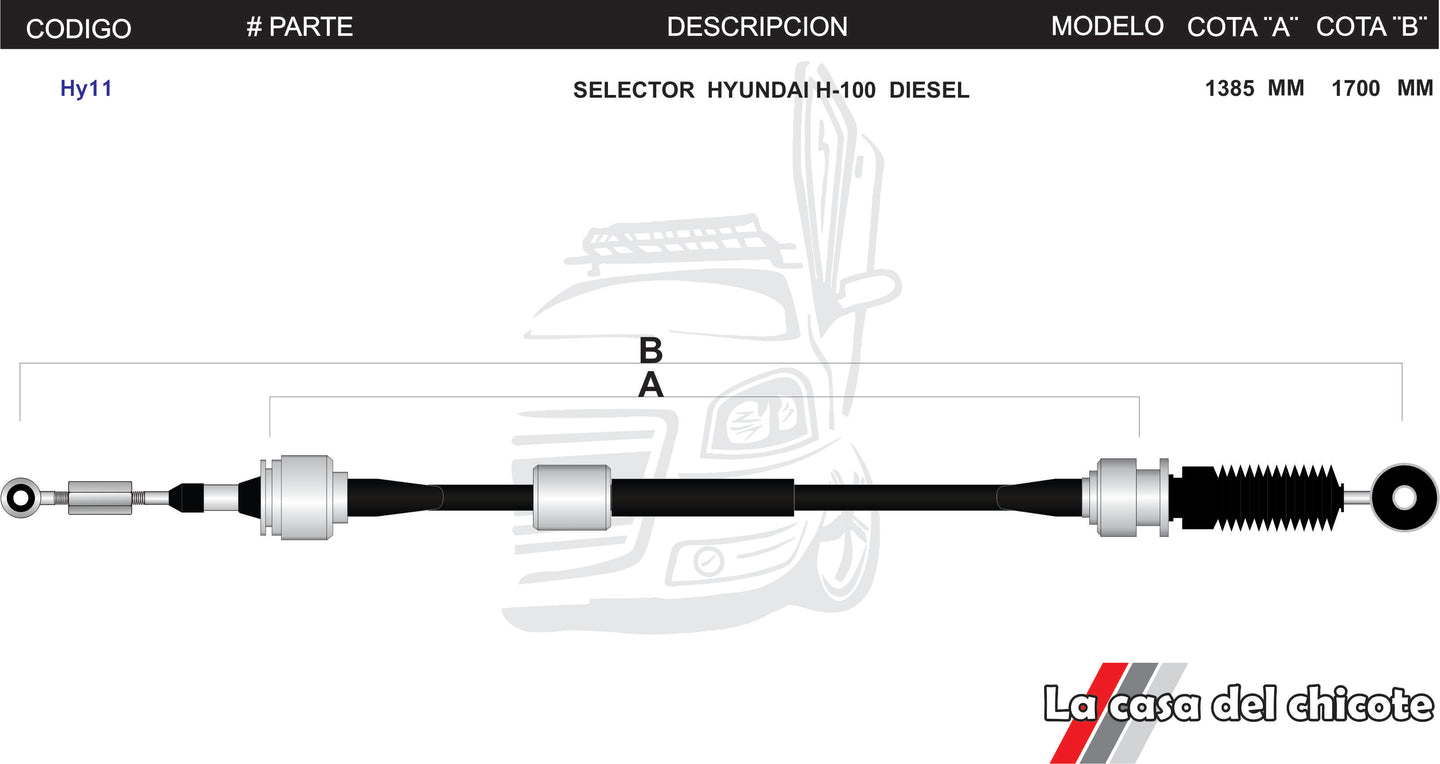 Chicote Selector de Velocidades Hyundai H-100 Diesel