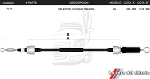 Chicote Selector de Velocidades Hyundai Tiburon Modelo.98-