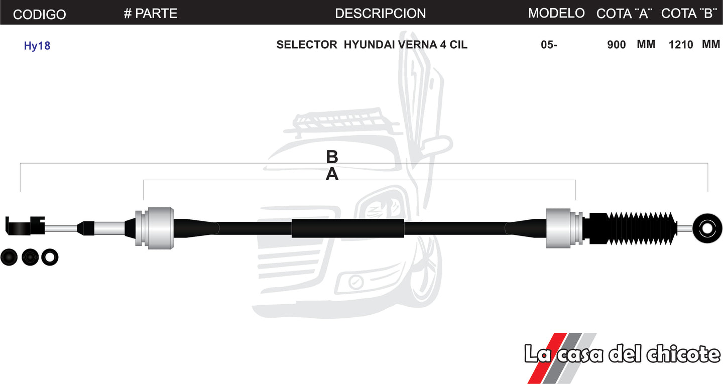 Chicote Selector de Velocidades Hyundai Verna Modelo.2005-