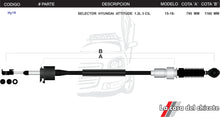 Cargar imagen en el visor de la galería, Chicote Selector de Velocidades Hyundai Attitude 1.3L 3cil. Modelo.15-18
