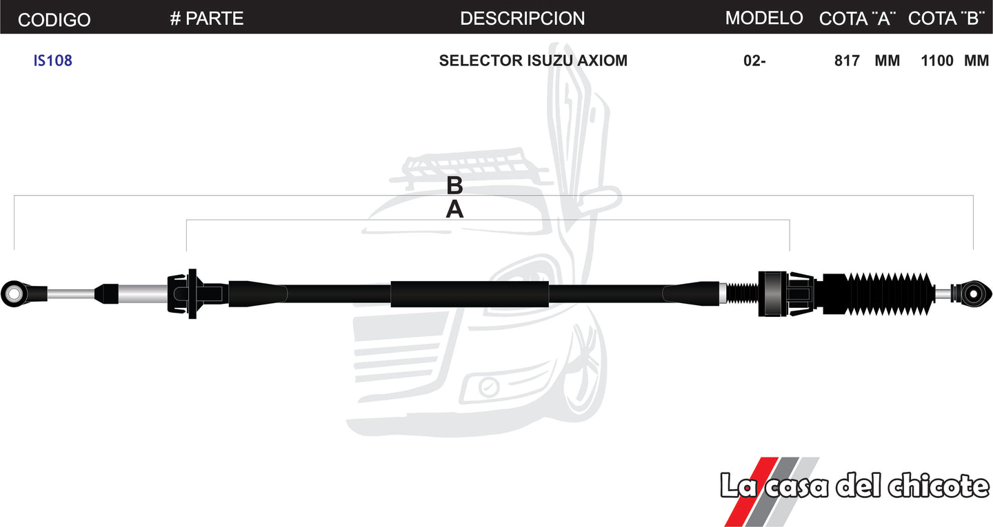 Chicote Selector de Velocidades Isuzu Axiom Modelo.2002 -