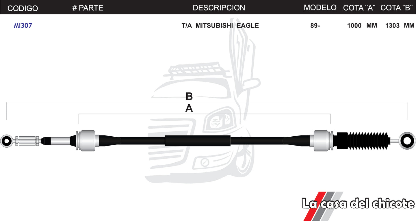 Chicote Selector de Velocidades T/A Mitsubishi Eagle Modelo.89-