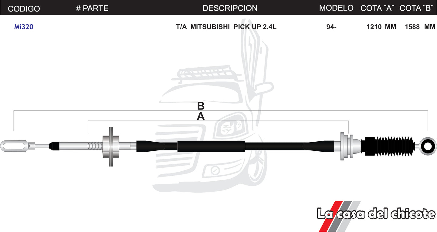 Chicote Selector De Velocidades T/A Mitsubishi Pick Up Modelo.94-