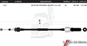 Chicote Selector de Velocidades Mitsubishi Eclipse 2.4L Modelo.99-