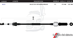 Chicote Selector de Velocidades Mitsubishi Mirage Modelo.97-