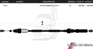 Chicote Selector de Velocidades T/A Outlander 2.4L SE L4Modelo.2014-