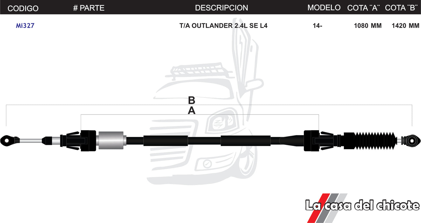 Chicote Selector de Velocidades T/A Outlander 2.4L SE L4Modelo.2014-