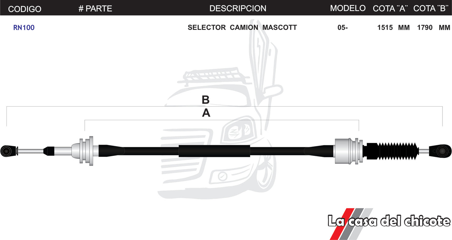 Chicote Selector De Velocidades Camion Mascott Modelo.2005-