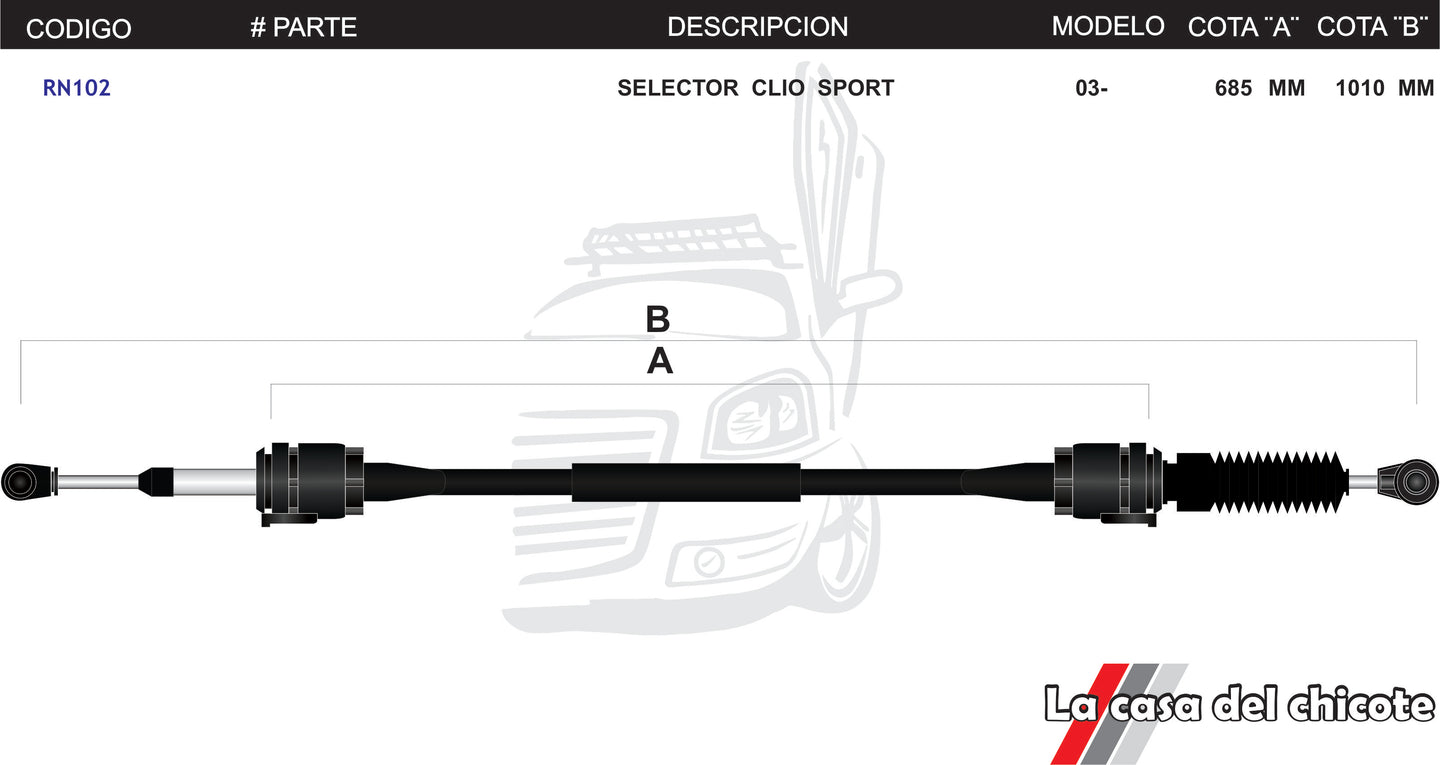 Chicote Selector de Velocidades Clio Sport Modelo.2003-