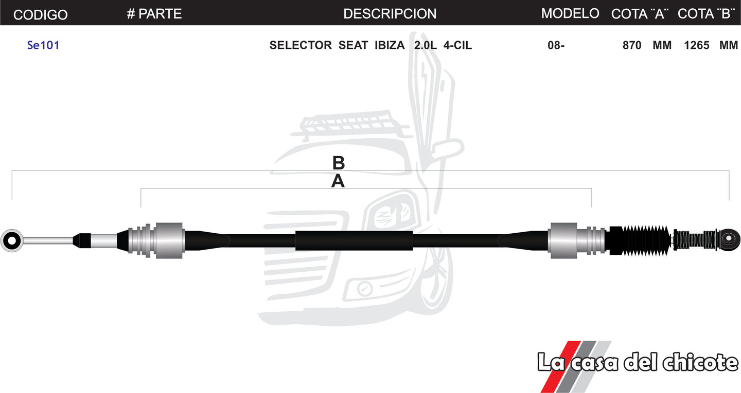 Chicote Selector De Velocidades Seat Leon Ibiza 2.0L Modelo.2008-